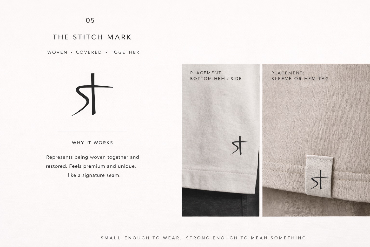 The Stitch Mark — Disciple Supply brand monogram. Woven, Covered, Together.